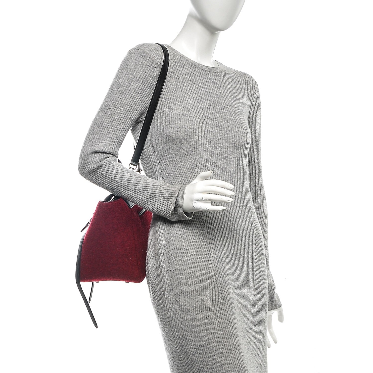 Celine Felt Smooth Calfskin Mini Belt Bag Red 2 of 9