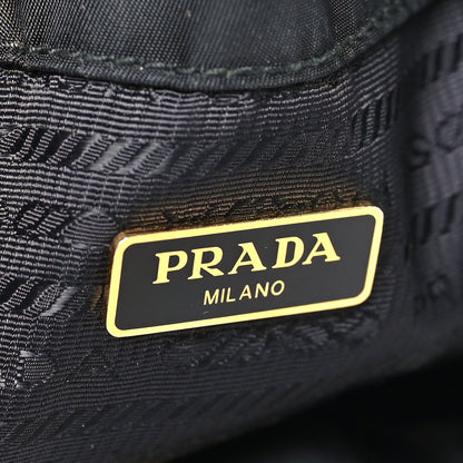 Prada Saffiano Tessuto Nylon Mini Bucket Crossbody Bag Black 6 of 10
