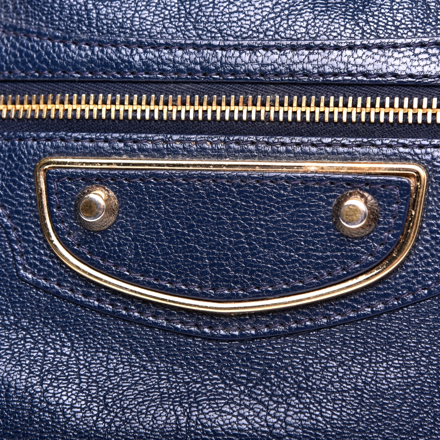 Balenciaga Chevre Gold Metallic Edge Hardware City Bleu Nuit Dark Sea 12 of 12