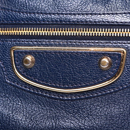 Balenciaga Chevre Gold Metallic Edge Hardware City Bleu Nuit Dark Sea 12 of 12