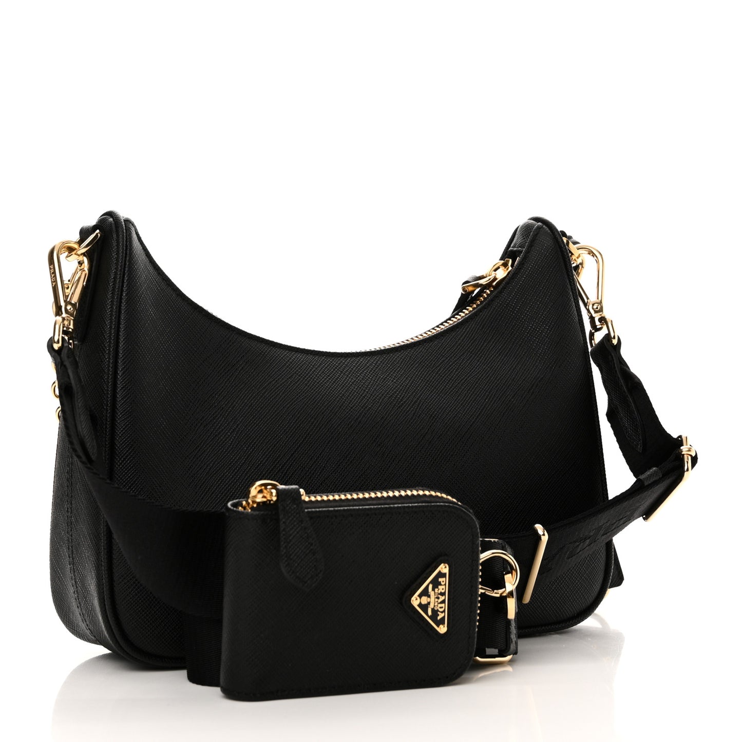 Saffiano Lux Re-Edition 2005 Shoulder Bag Black