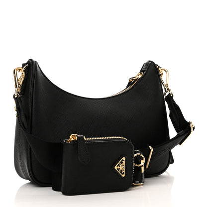 Prada Saffiano Lux Re-Edition 2005 Shoulder Bag Black 3 of 9