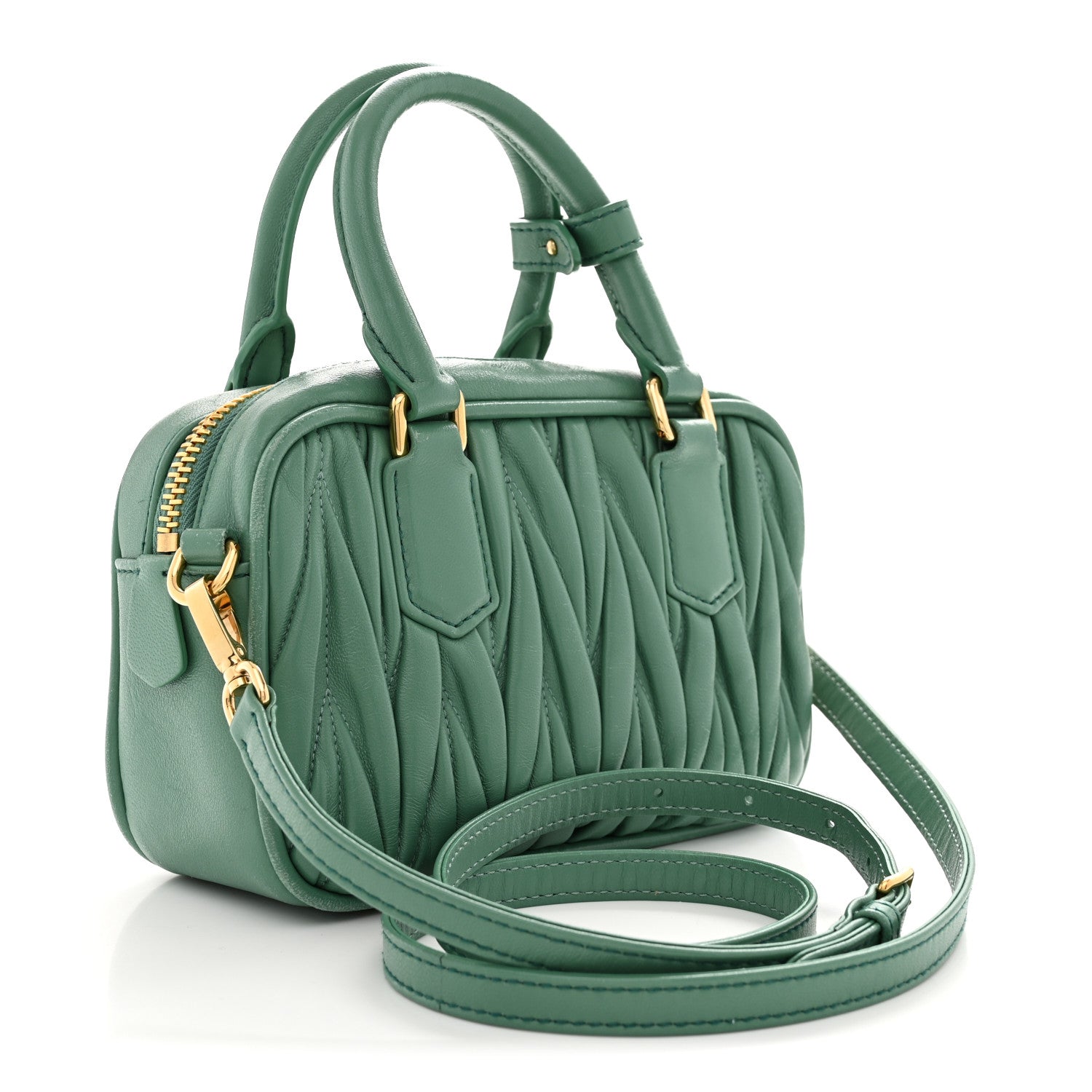Miu Miu Nappa Matelasse Small Arcadie Green 3 of 10