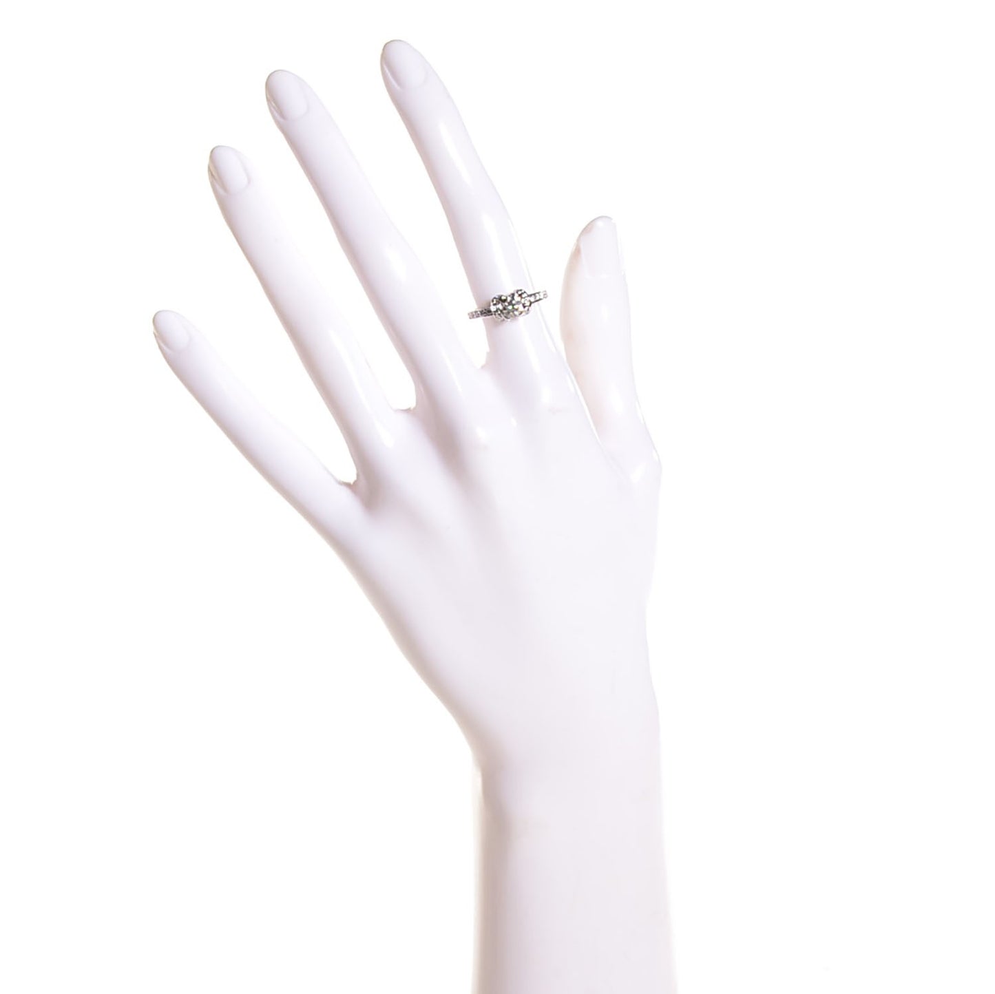 Platinum Diamond Ribbon Engagement Ring 4.75