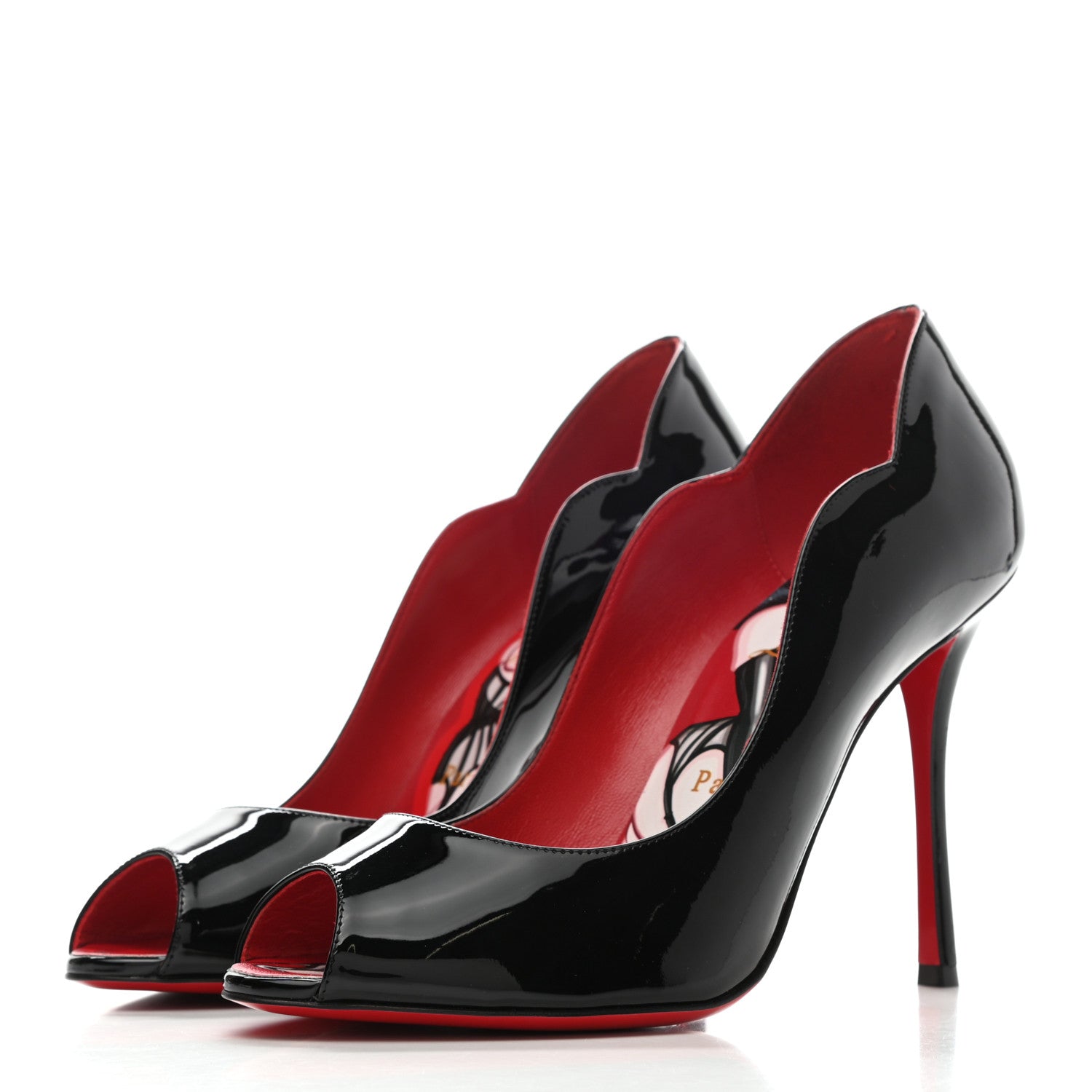 Christian Louboutin Patent Chick Up 100 Pumps 39 Black 3 of 9