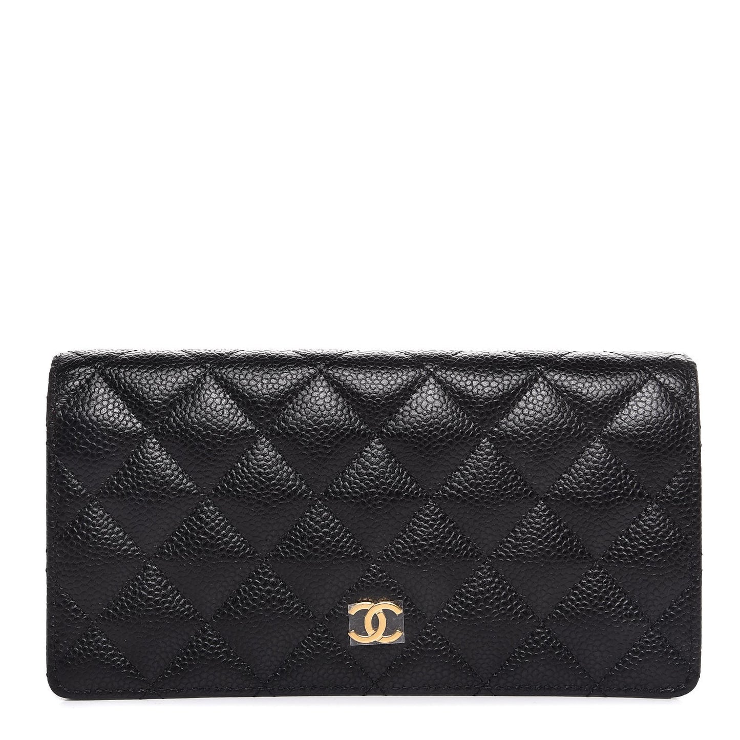 Caviar Quilted Yen Wallet Black