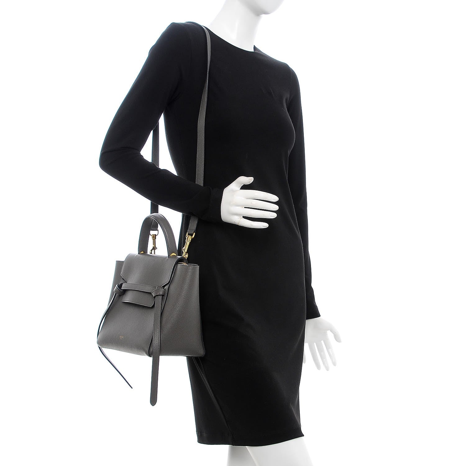 Celine Grained Calfskin Micro Belt Bag Grey 2 of 17