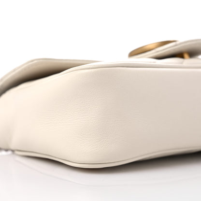 Gucci Calfskin Matelasse Super Mini GG Marmont Shoulder Bag White 8 of 9