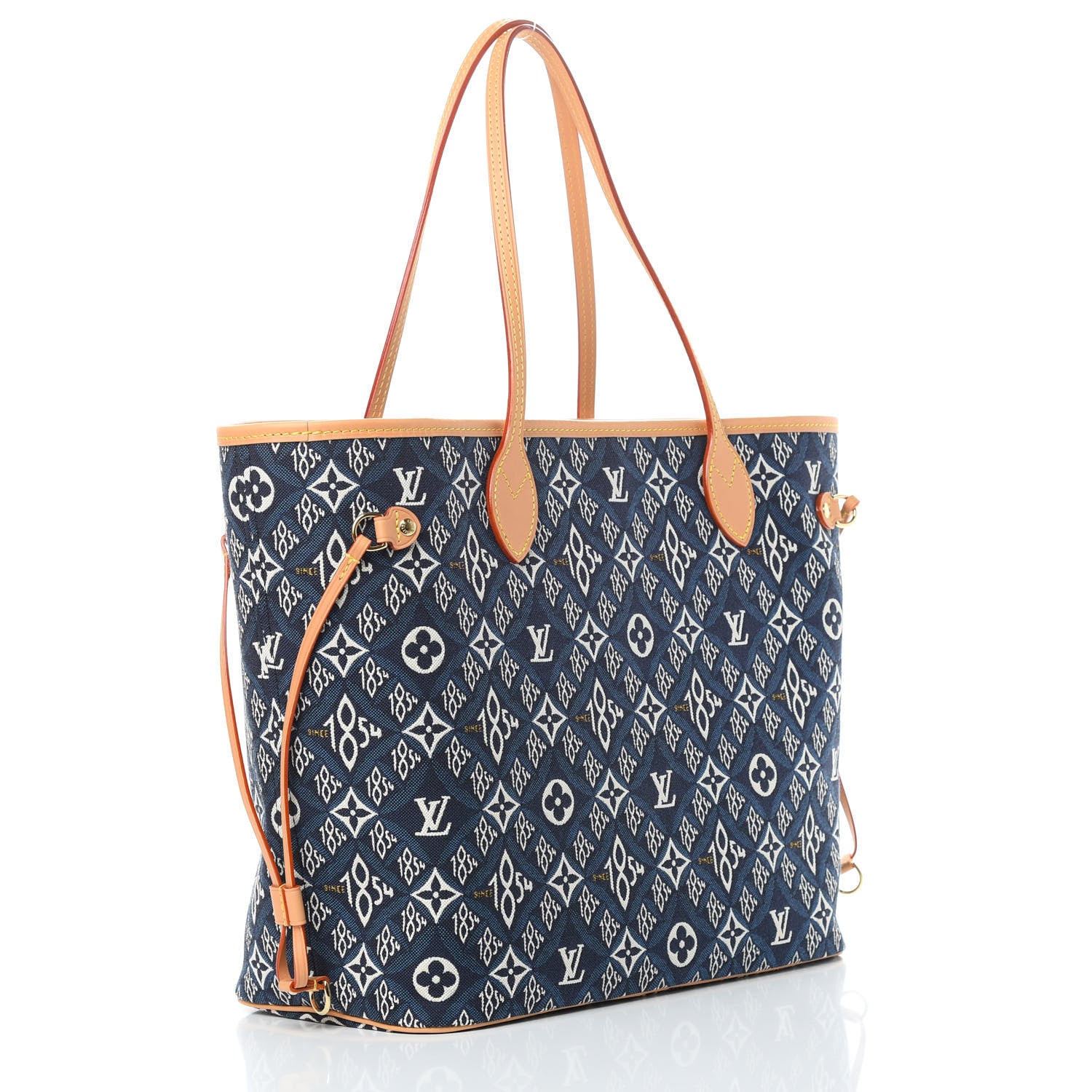 Louis Vuitton Jacquard Since 1854 Neverfull MM Blue 4 of 12