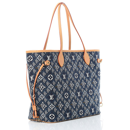 Louis Vuitton Jacquard Since 1854 Neverfull MM Blue 4 of 12
