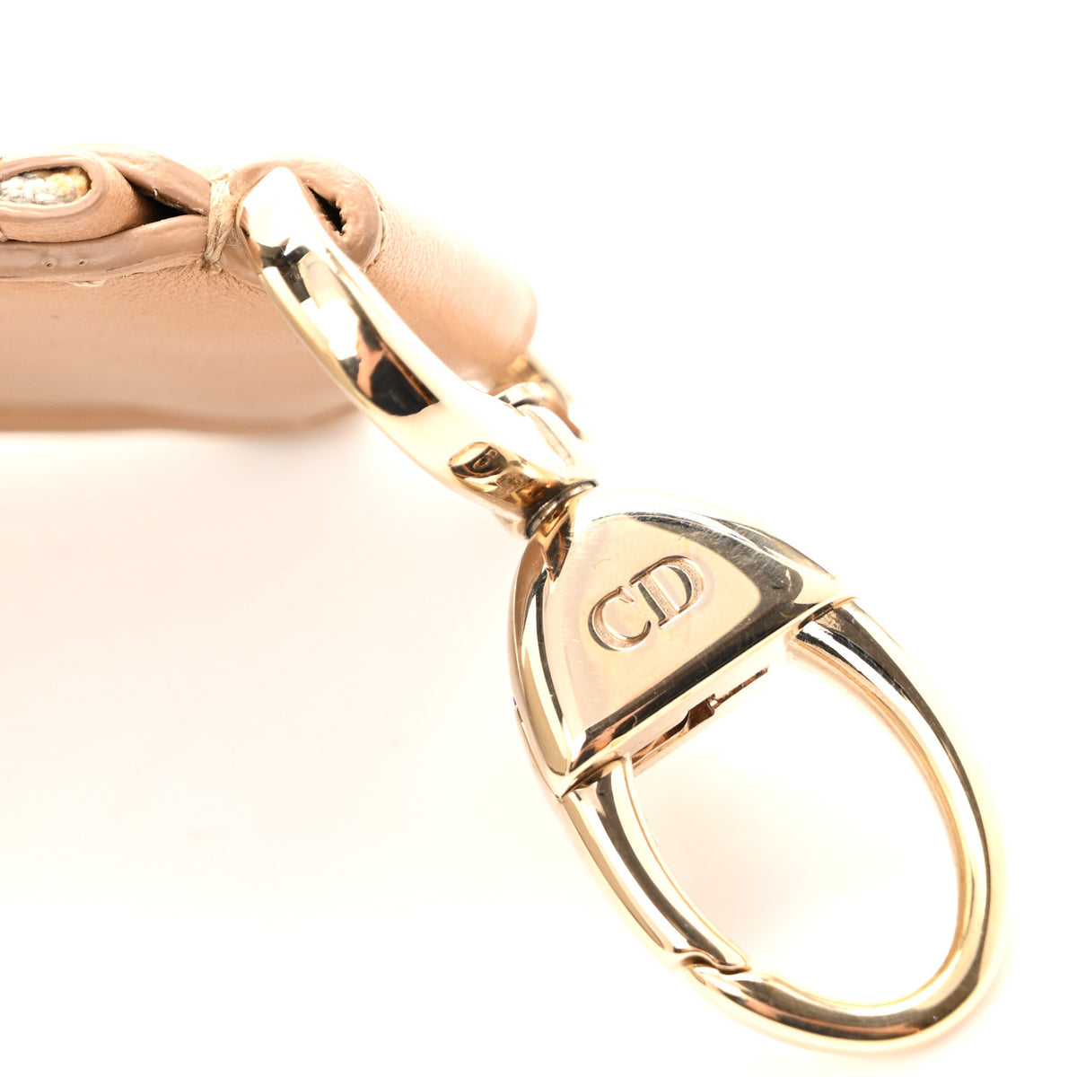 Canvas Lambskin Cannage Shoulder Strap Beige