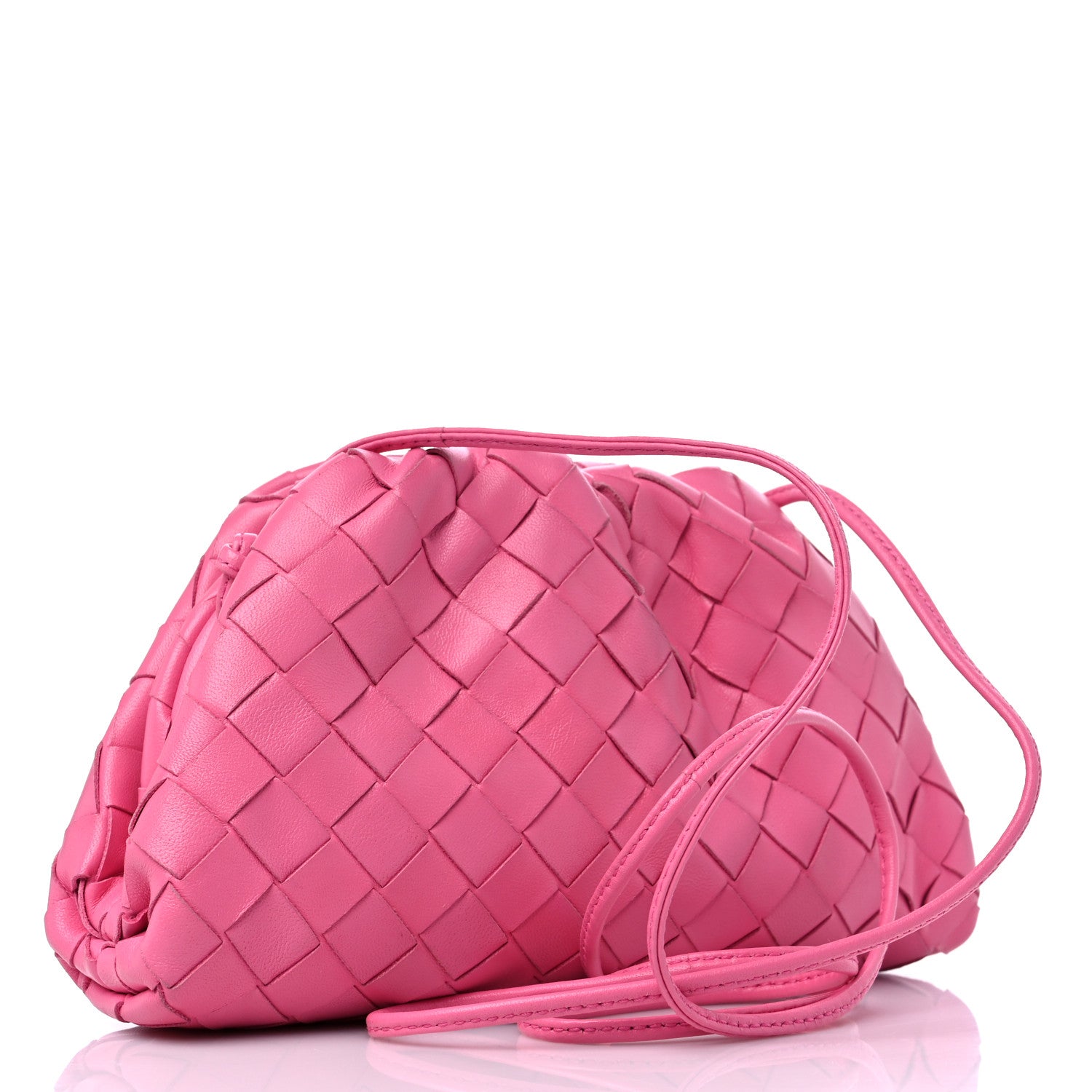 Bottega Veneta Nappa Intrecciato The Mini Pouch Rosa Shock 3 of 9