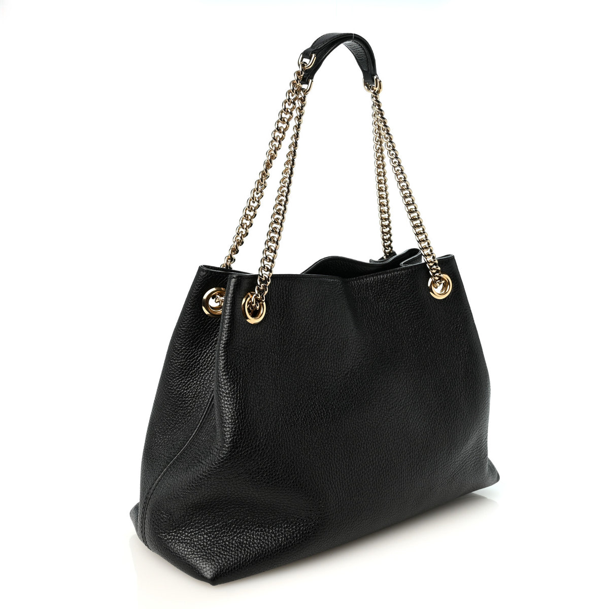 Gucci Pebbled Calfskin Medium Soho Chain Shoulder Bag Black 3 of 10