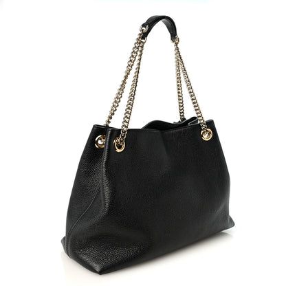 Gucci Pebbled Calfskin Medium Soho Chain Shoulder Bag Black 3 of 10