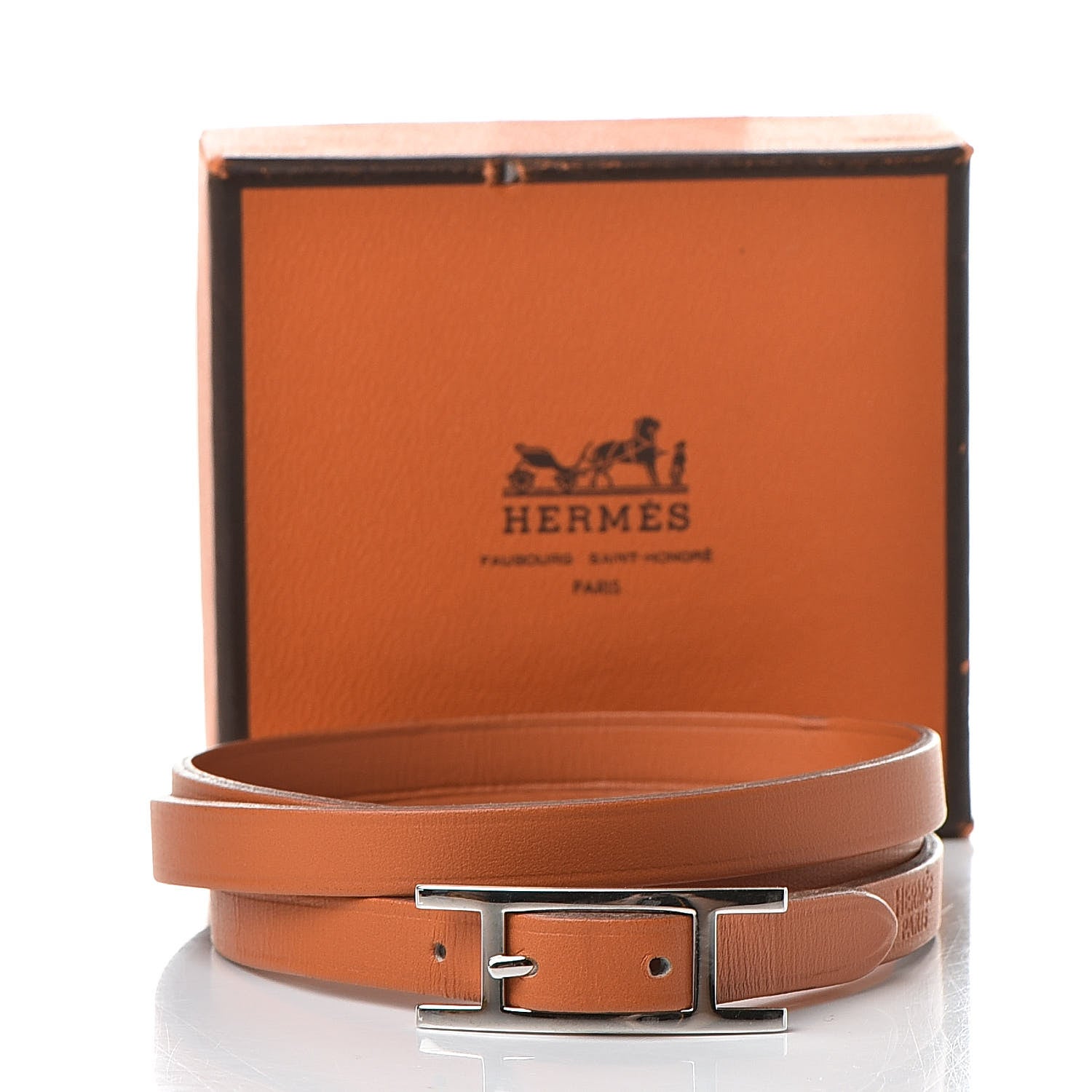 Hermes Swift Behapi Double Tour Bracelet M Orange 7 of 7