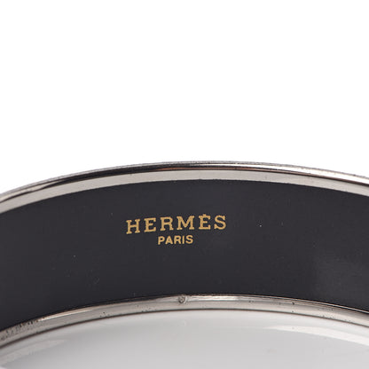 Hermes Enamel Printed Wide De Passage a Paris Bracelet 70 Turquoise 4 of 4