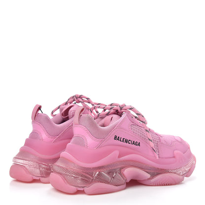 Balenciaga Fabric Mesh Clear Sole Womens Triple S Sneakers 36 Pink 4 of 9