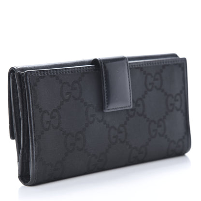 Gucci Calfskin Monogram Continental Flap Wallet Black 3 of 12