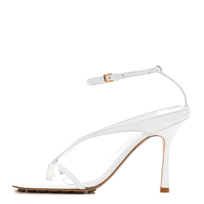 Bottega Veneta Lambskin Stretch Multi Strap 90mm Sandals 39.5 Optic White 1 of 14