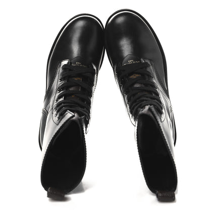 Louis Vuitton Calfskin Monogram Metropolis Flat Ranger Boots 39 Black 2 of 9