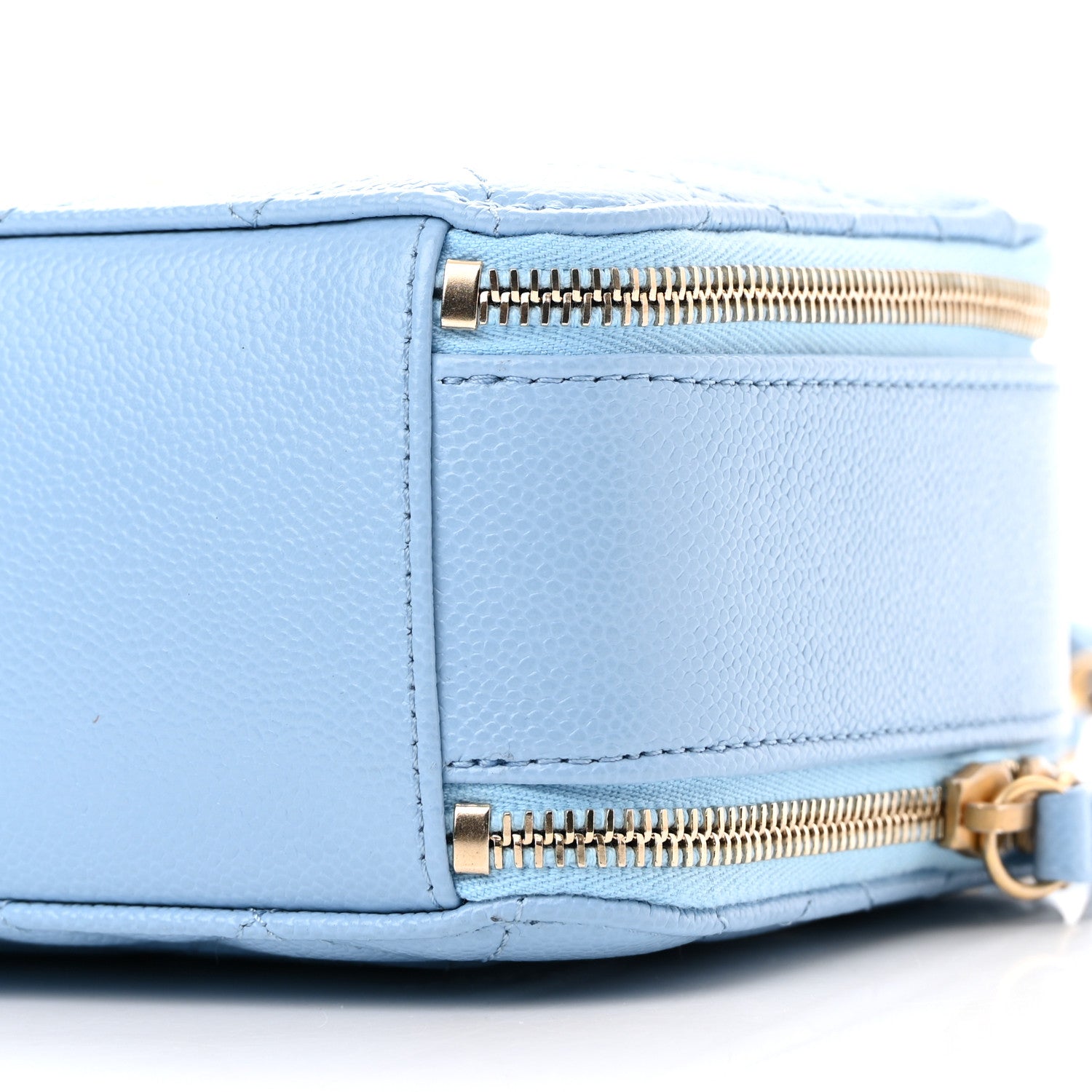 Chanel Caviar Quilted Small Pick Me Up Vanity Case Light Blue 11 of 12
