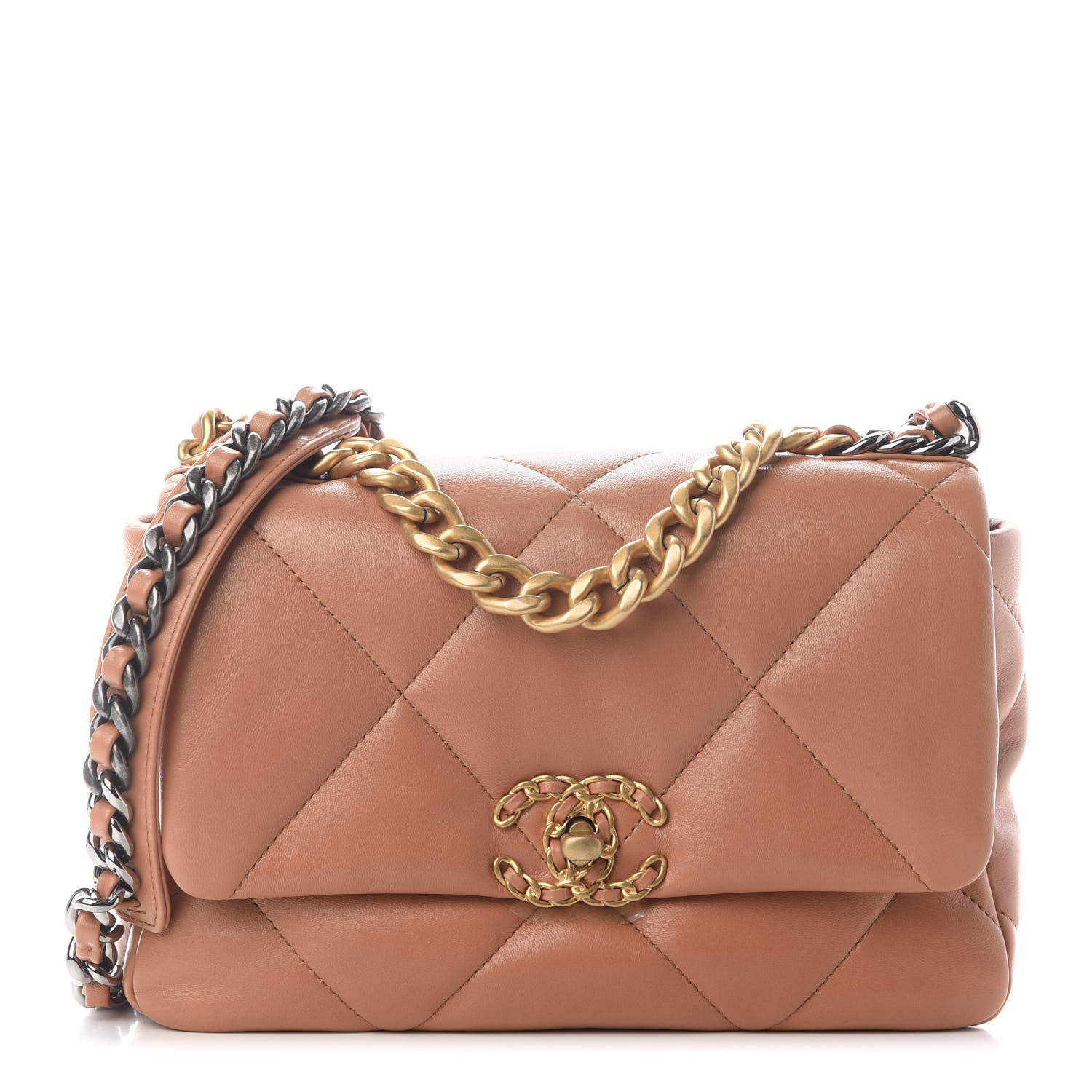 Chanel Lambskin Quilted Medium Chanel 19 Flap Brown 1 of 9