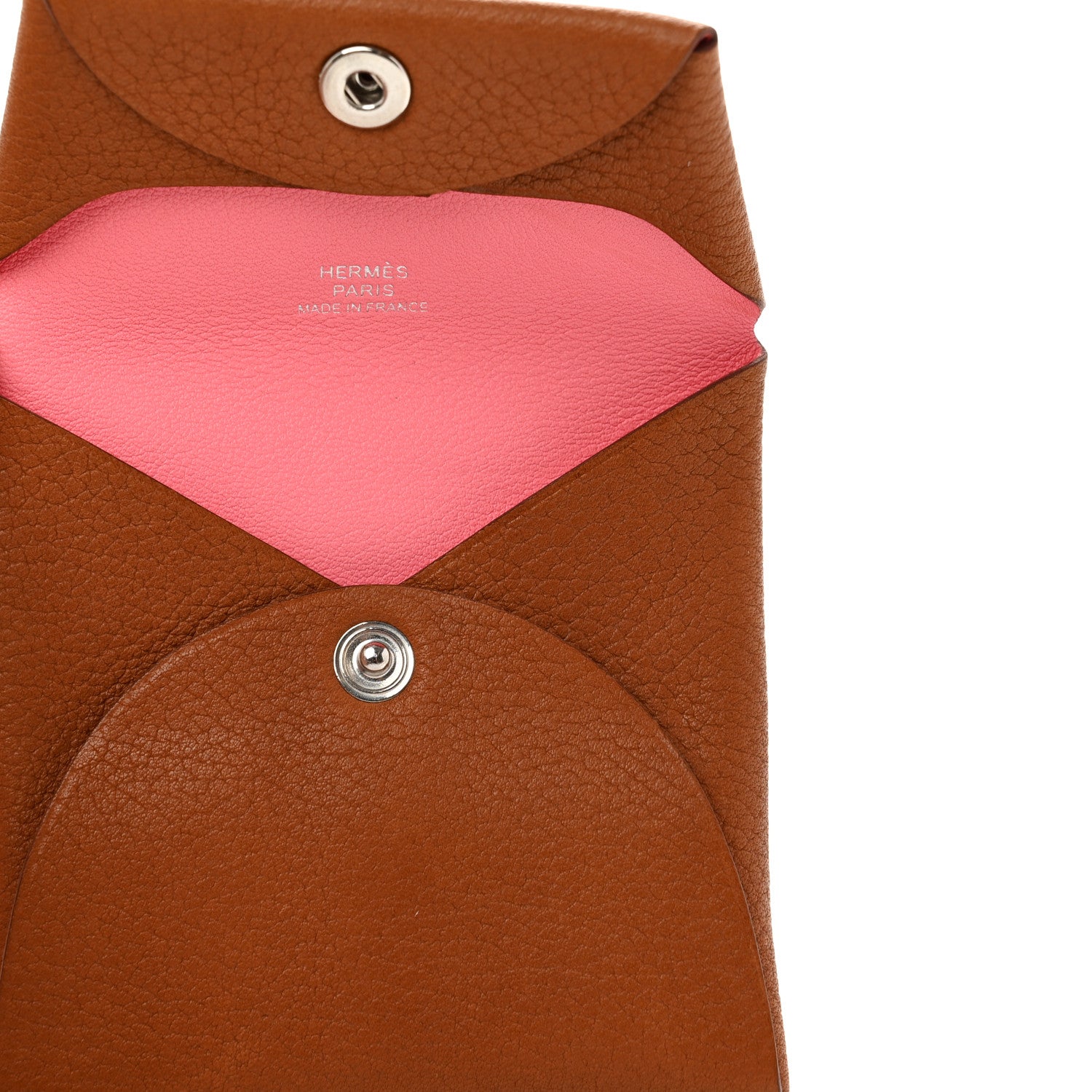 Hermes Barenia Faubourg Bastia Verso Coin Purse Fauve Rose D'ete 4 of 6