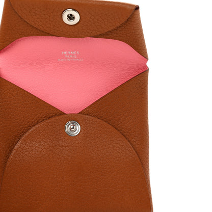 Hermes Barenia Faubourg Bastia Verso Coin Purse Fauve Rose D'ete 4 of 6