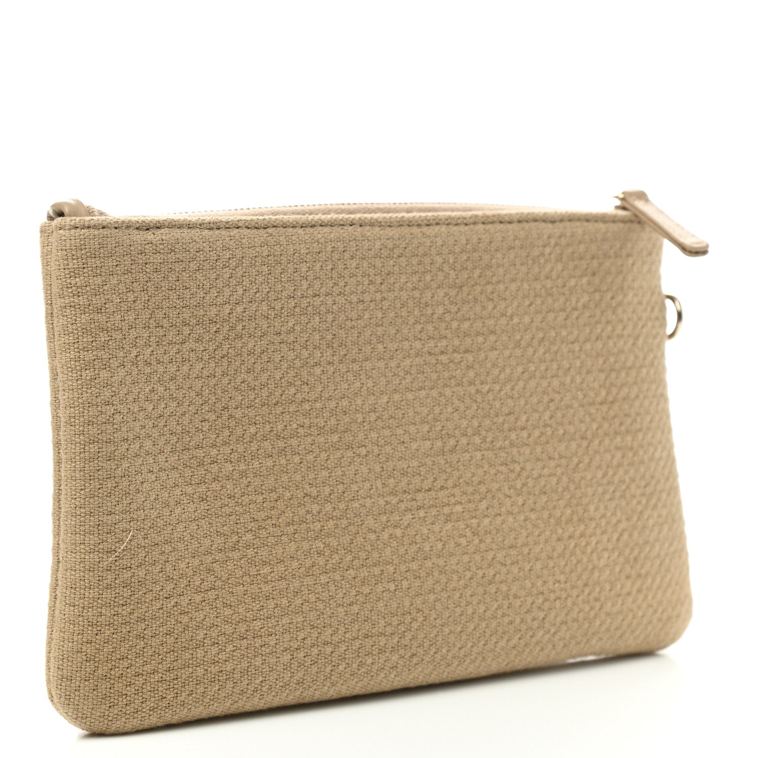 Chanel Mixed Fibers Small Deauville Pouch Beige 3 of 6