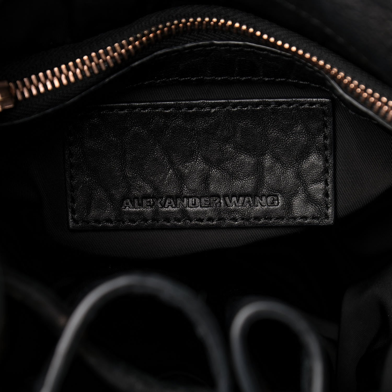 Alexander Wang Pebbled Lambskin Diego Bucket Black Rose Gold Hardware 6 of 13