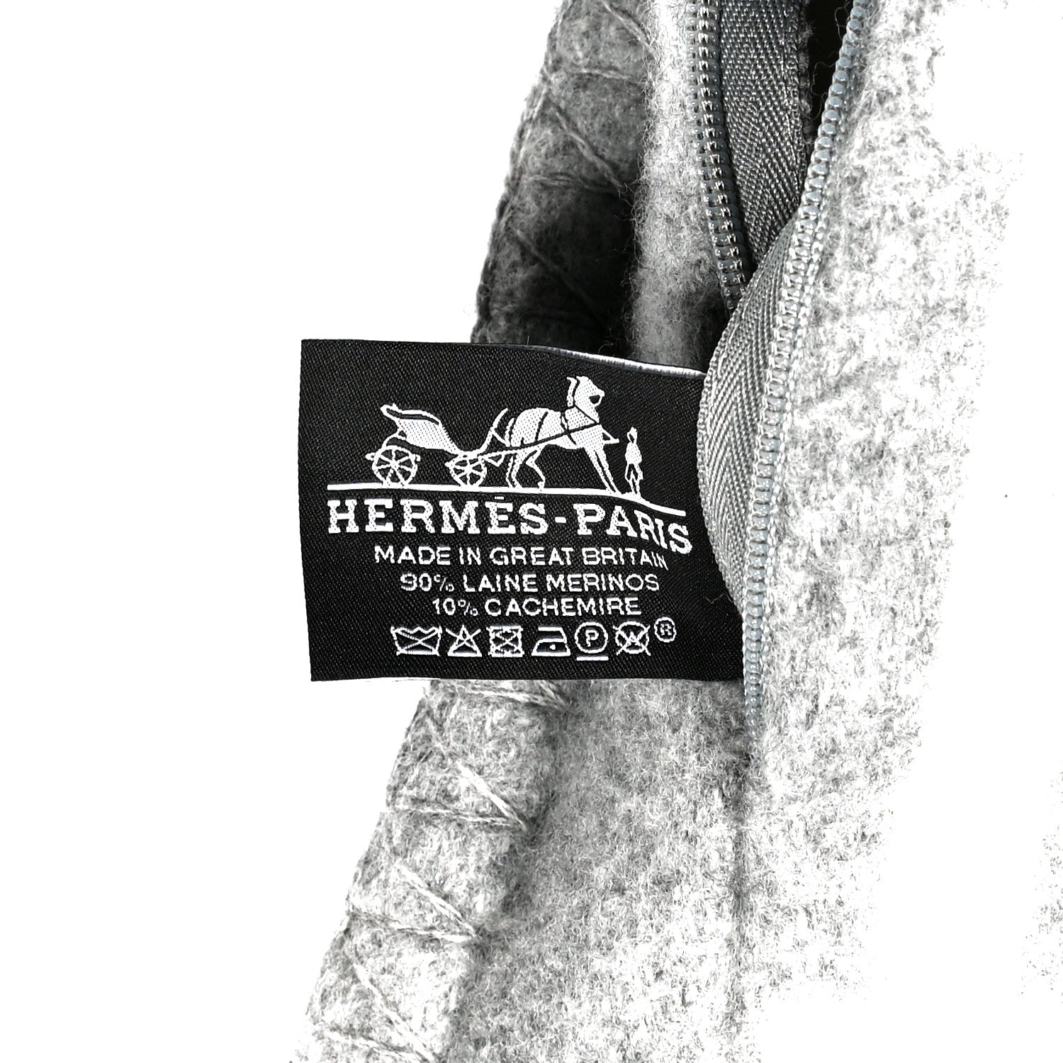 Hermes Wool Cashmere Avalon III Pillow PM Ecru Gris Clair 3 of 3