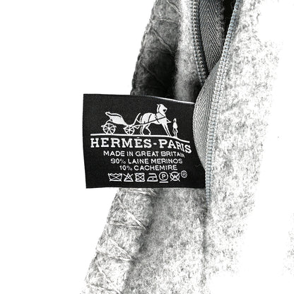 Hermes Wool Cashmere Avalon III Pillow PM Ecru Gris Clair 3 of 3