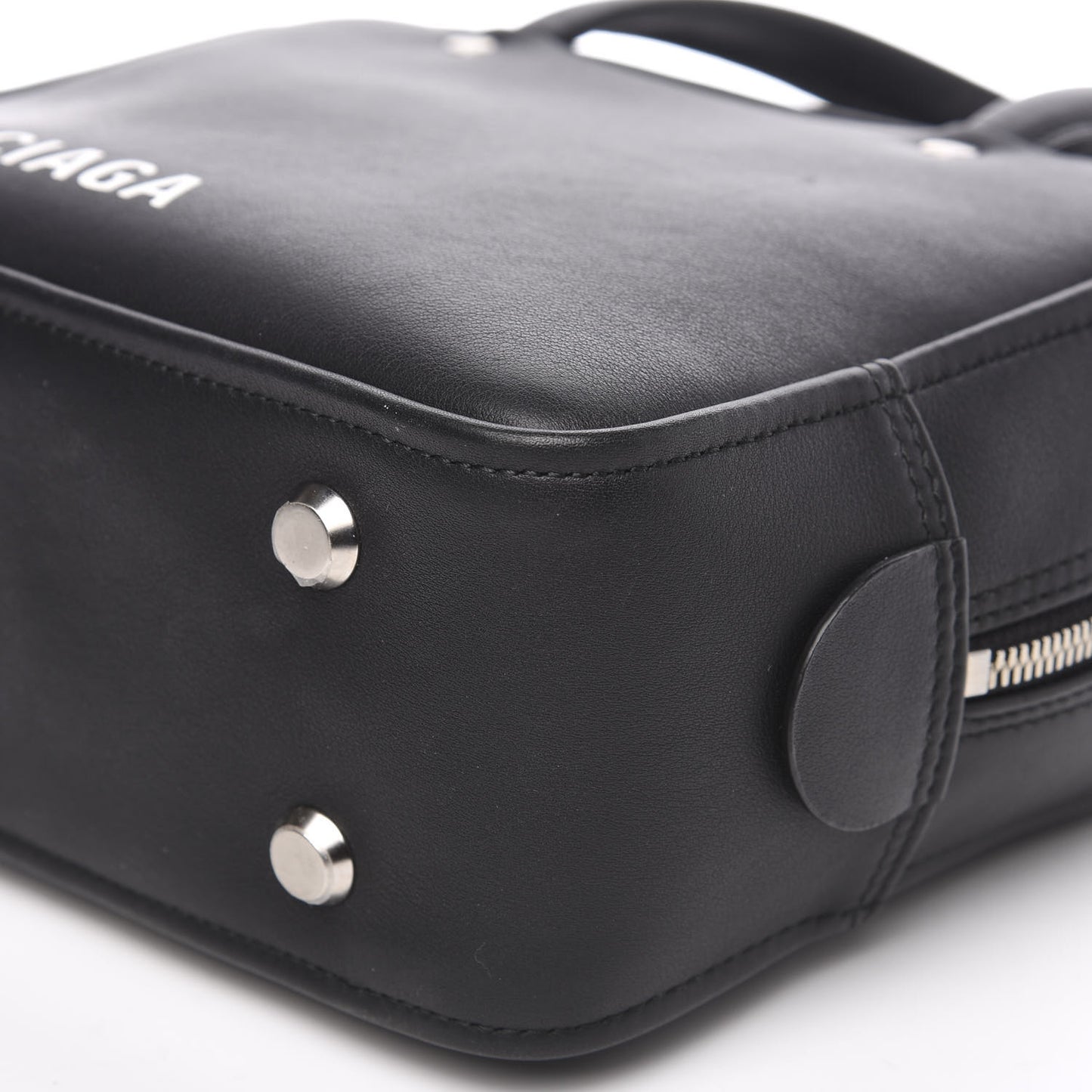 Shiny Day Calfskin XS Triangle Square Bag Black