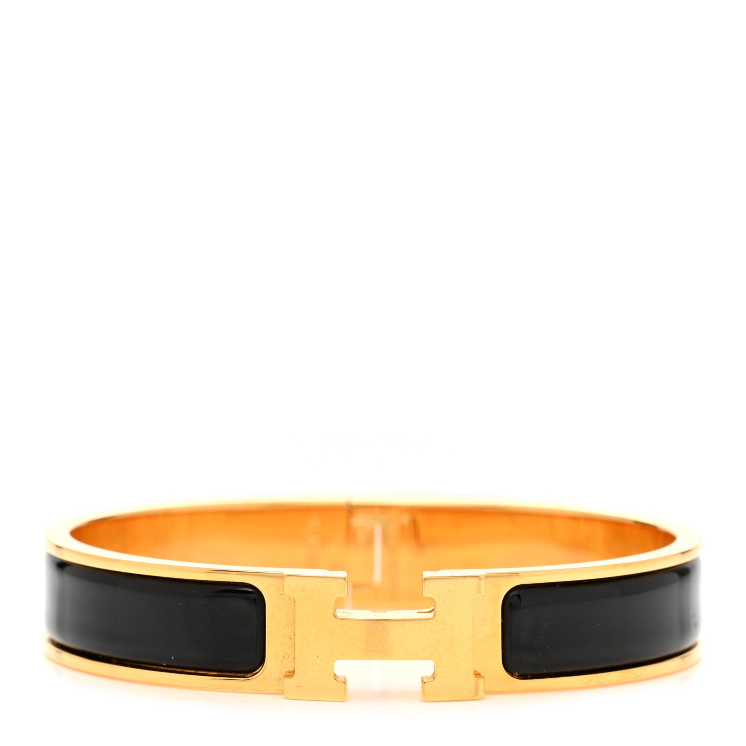 Hermes Enamel Narrow Clic Clac H Bracelet GM Black 1 of 6