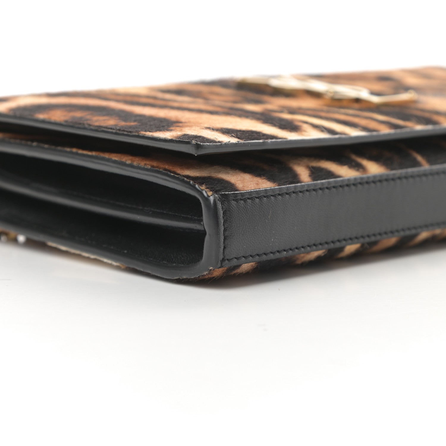 Saint Laurent Calf Hair Monogram Chain Wallet Leopard 9 of 13