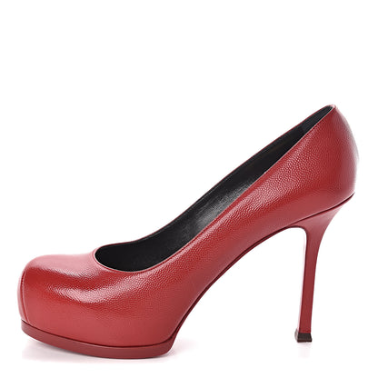 Saint Laurent Vernigolf Tribtoo Platform 80 Pumps 38.5 Red 1 of 8