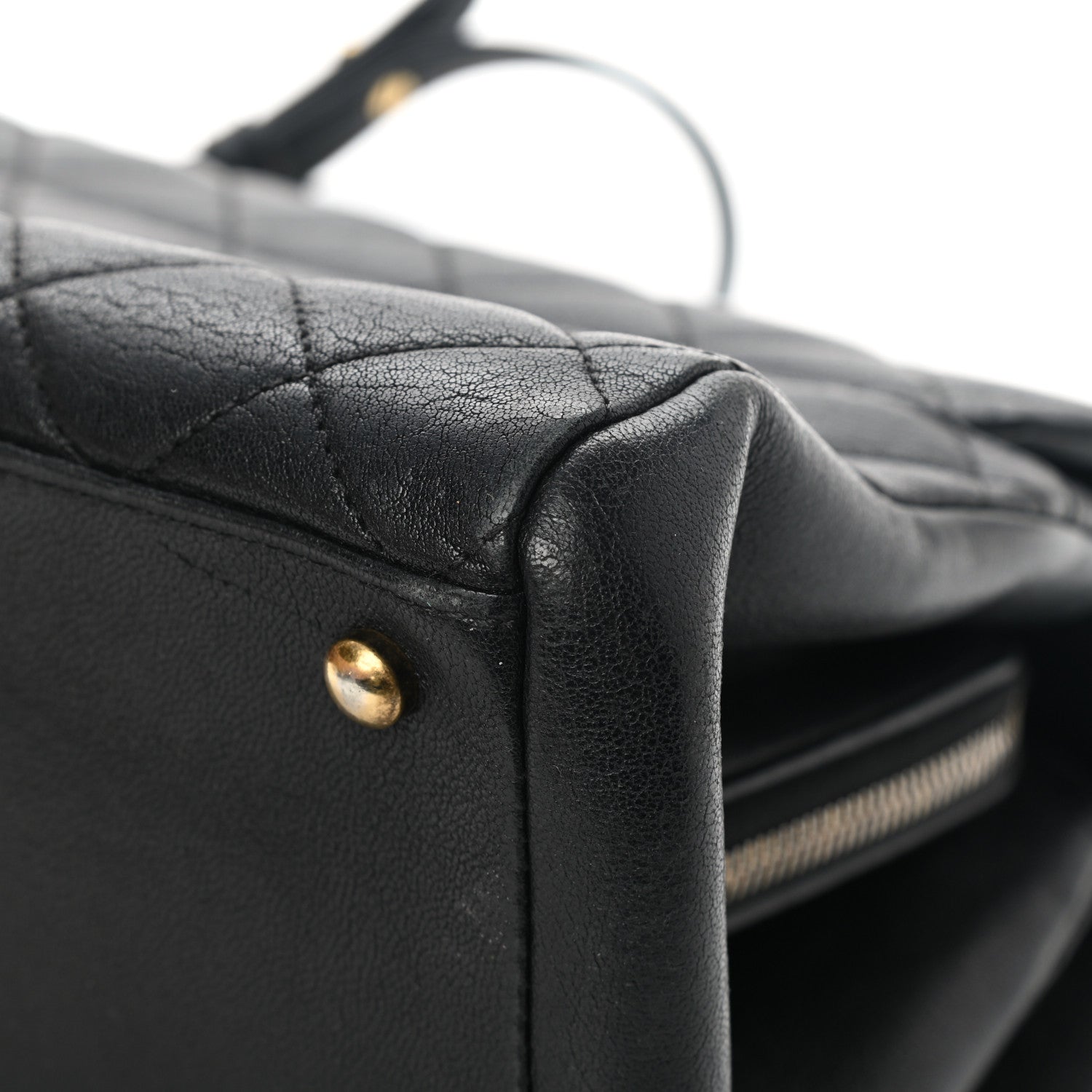 Chanel Shiny Sheepskin Quilted Large Trapezio Flap Black 11 of 12
