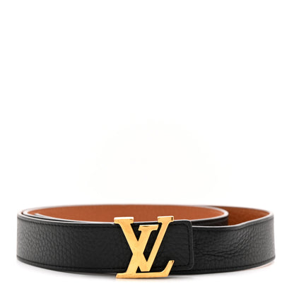 Louis Vuitton Taurillon Calfskin 30mm LV Initiales Reversible Belt 90 36 Black 1 of 9