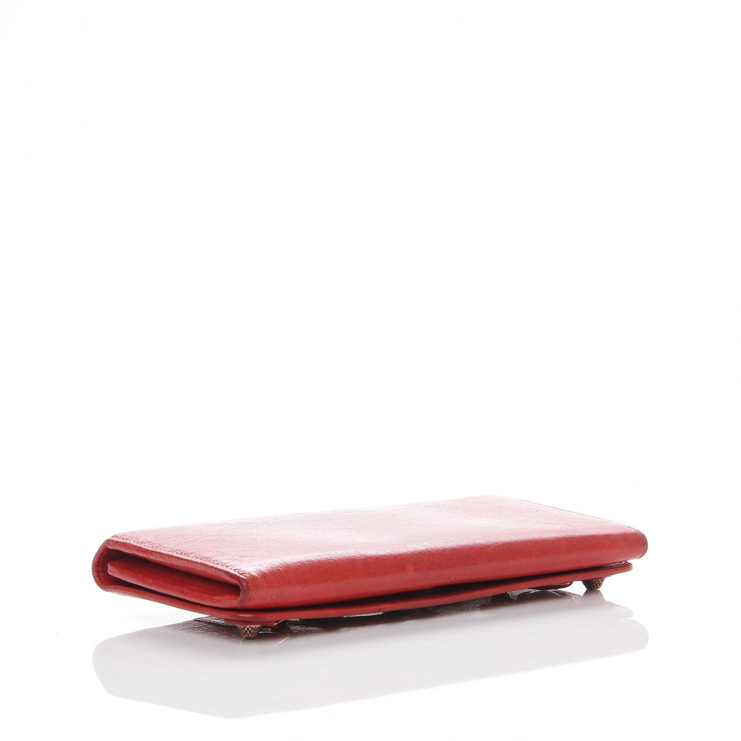 Balenciaga Agneau Giant 12 Gold Hardware Money Wallet Rouge Coquelicot 4 of 6