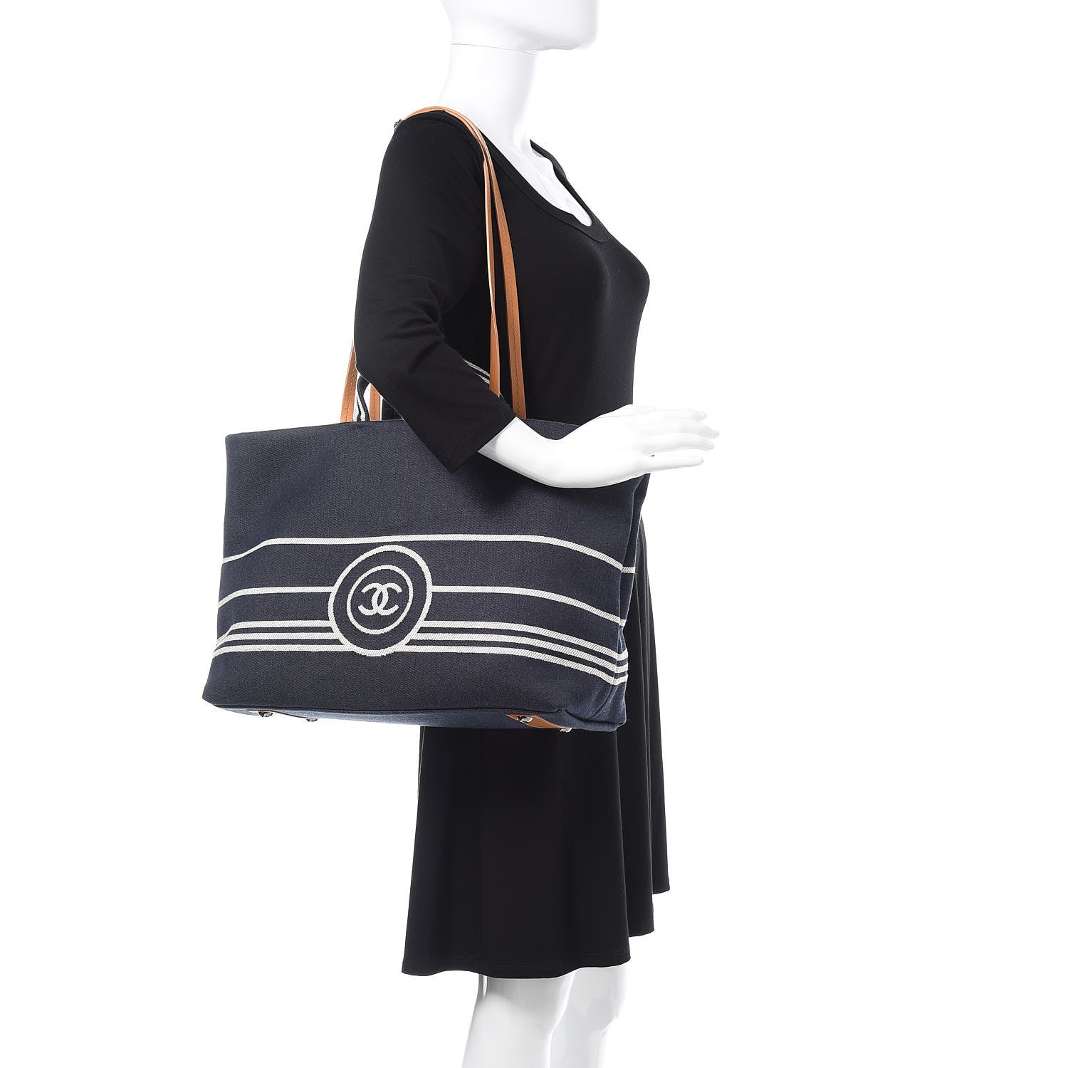 Chanel Denim Large Shopping Tote Blue 2 of 10