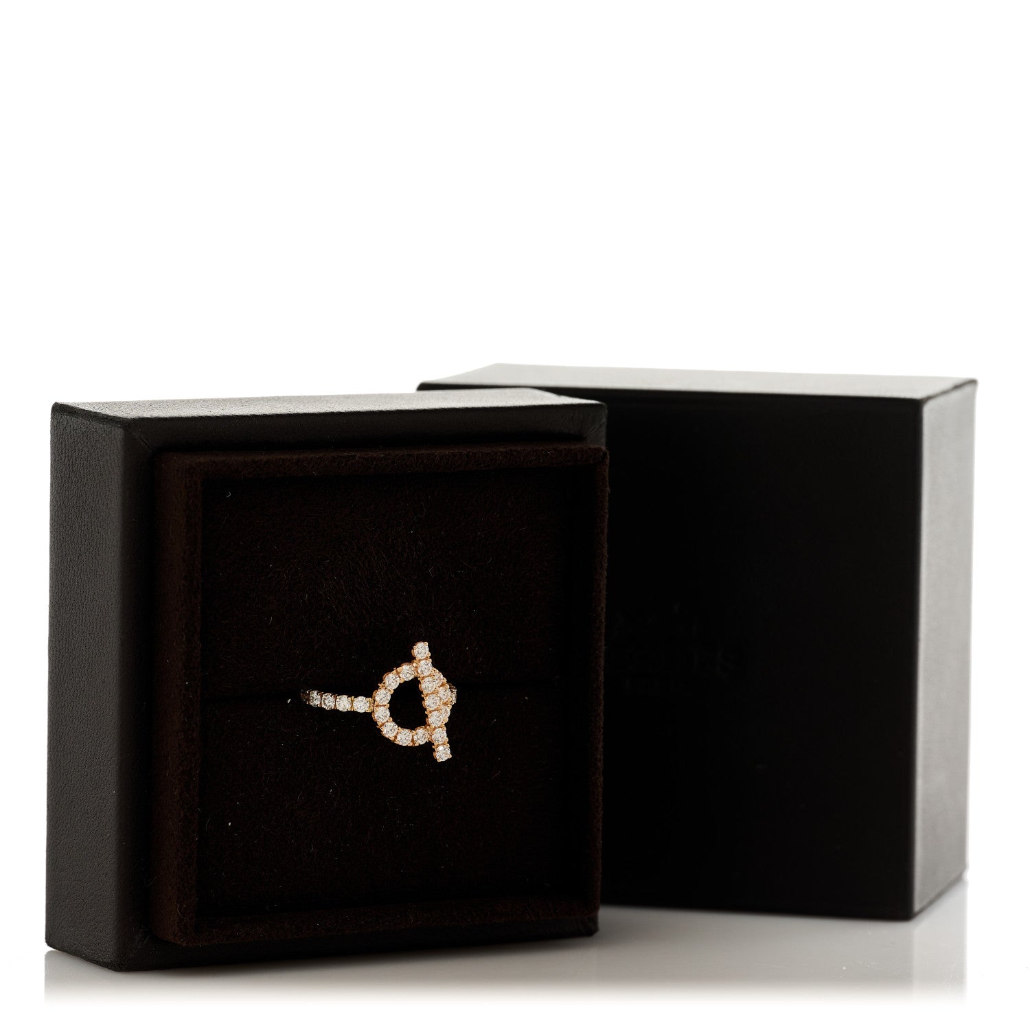 Hermes 18K Rose Gold Diamond Finesse Ring 50 5.25 8 of 8