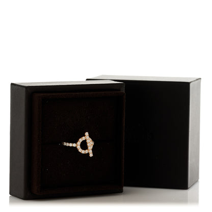 Hermes 18K Rose Gold Diamond Finesse Ring 50 5.25 8 of 8