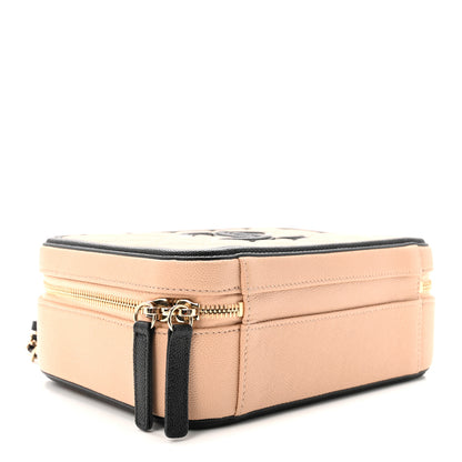 Chanel Caviar Quilted Medium CC Filigree Vanity Case Beige Black 4 of 10