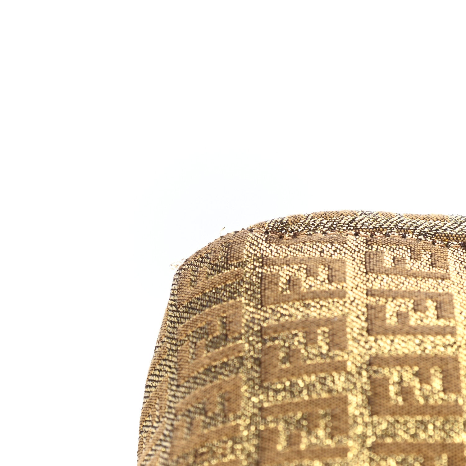 Fendi Metallic Jacquard Zucchino Suede Baguette Peltro Argento Sabbia 12 of 13