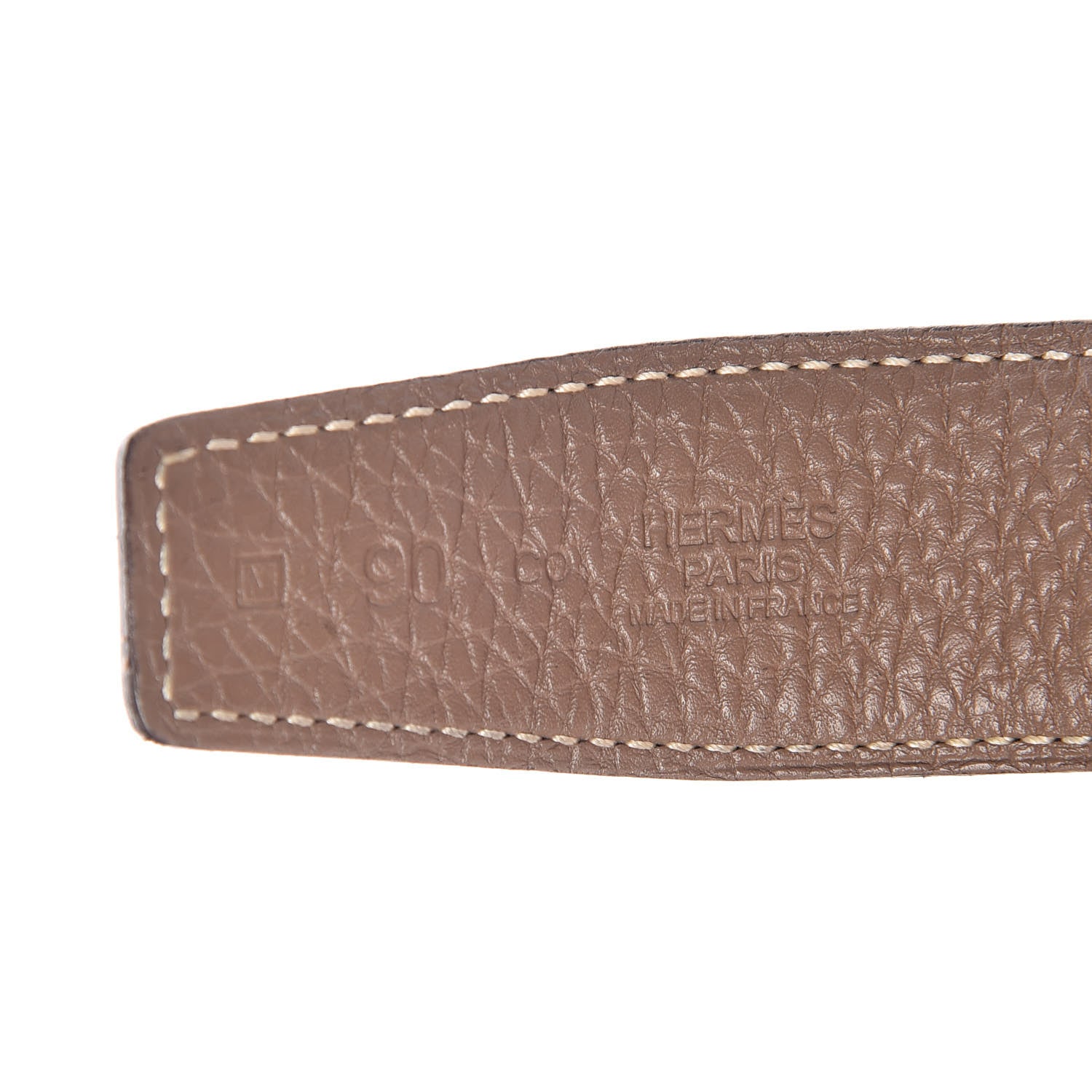 Hermes Box Togo Collier De Chien CDC Belt 90 Black Etoupe 4 of 6