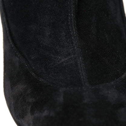 Christian Louboutin Veau Velours Stretch Gena 85 Bootie 37 Black 10 of 11