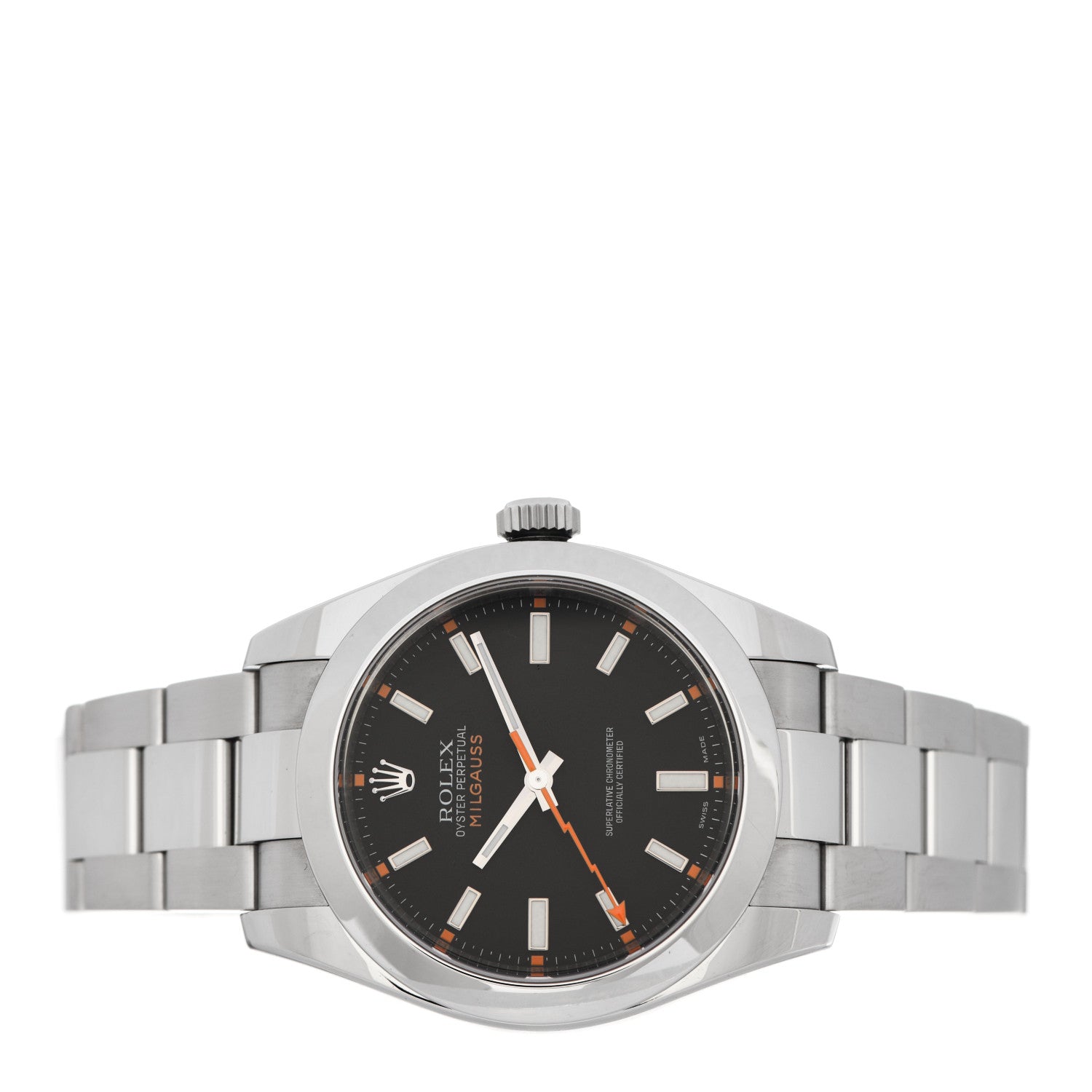 Rolex Stainless Steel 40mm Oyster Perpetual Milgauss Watch Bright Black 116400 2 of 5