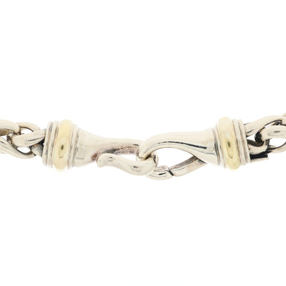 David Yurman Sterling Silver 14K Yellow Gold 8mm Wheat Chain Necklace 4 of 5
