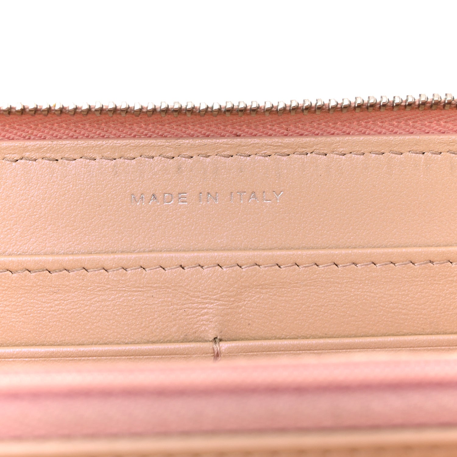 Chanel Iridescent Lambskin Quilted Large Gusset Zip Around Wallet Pink 7 of 15