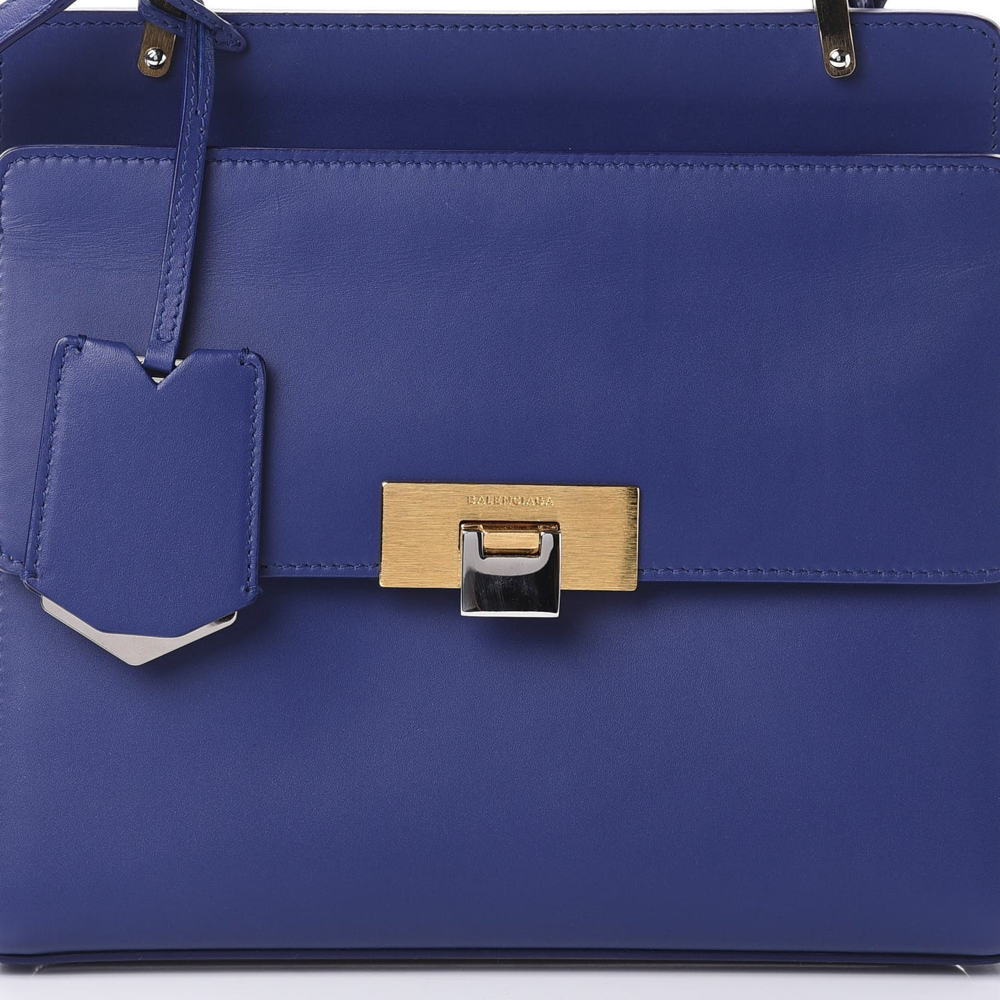 Smooth Calfskin Le Dix S Cartable Shoulder Bag Bleu Mineral